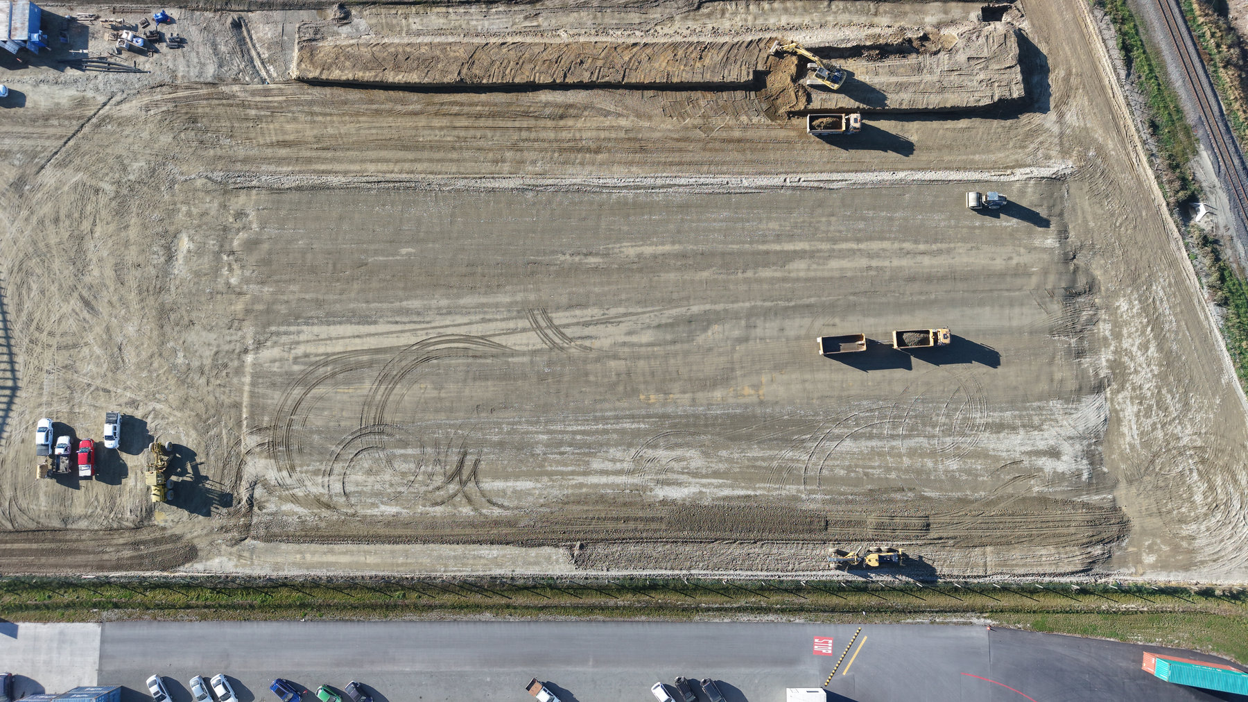 Aerial overview of an earthworks site